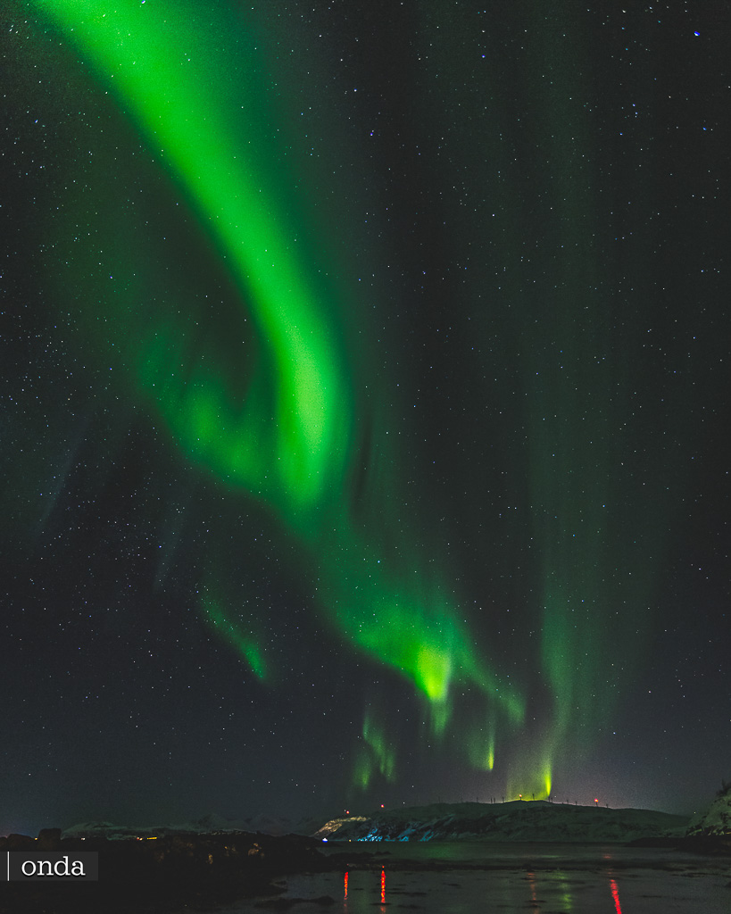 green lights in the sky