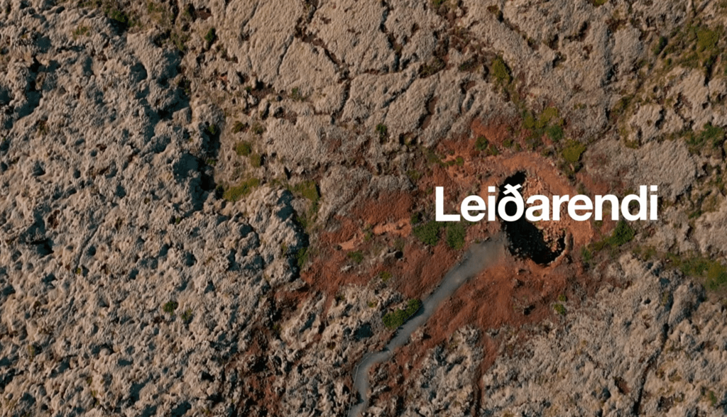 Leiðarendi Lava Cave lava tunnel in Iceland on the Reykjanes peninsula 