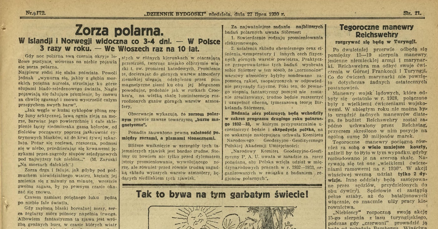 Zorza polarna w polsce widziana w przeszłości . Historia zorzy polarnej w Polsce