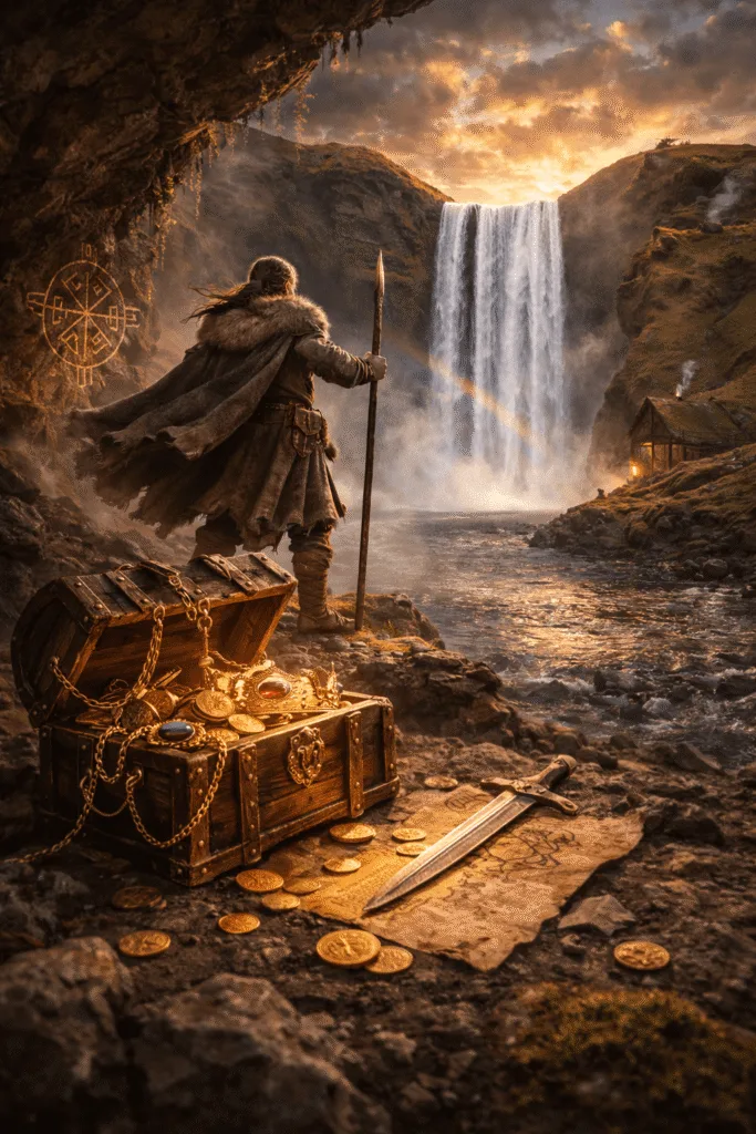 Legends of Skogafoss Waterfall Iceland by OndaTravel.pl
