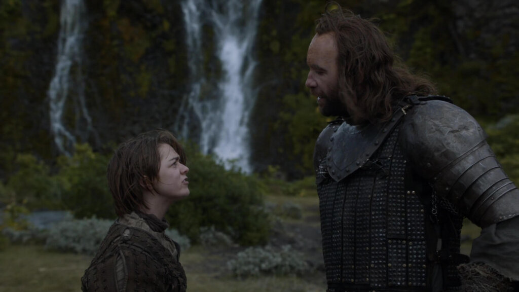 Arya Stark y el Perro en el valle de Gjáin, Stangarvegur, Islandia — Juego de Tronos - Copyrights HBO