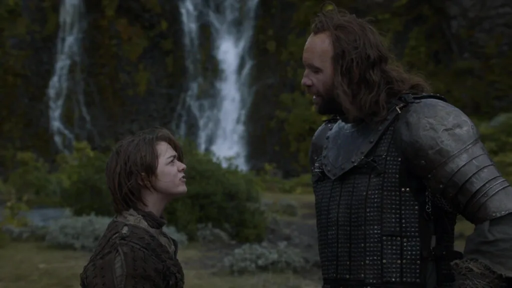 Arya Stark and The Hound in the valley from Game of Thrones in Gjáin, Stangarvegur, Iceland - Copyrights HBO