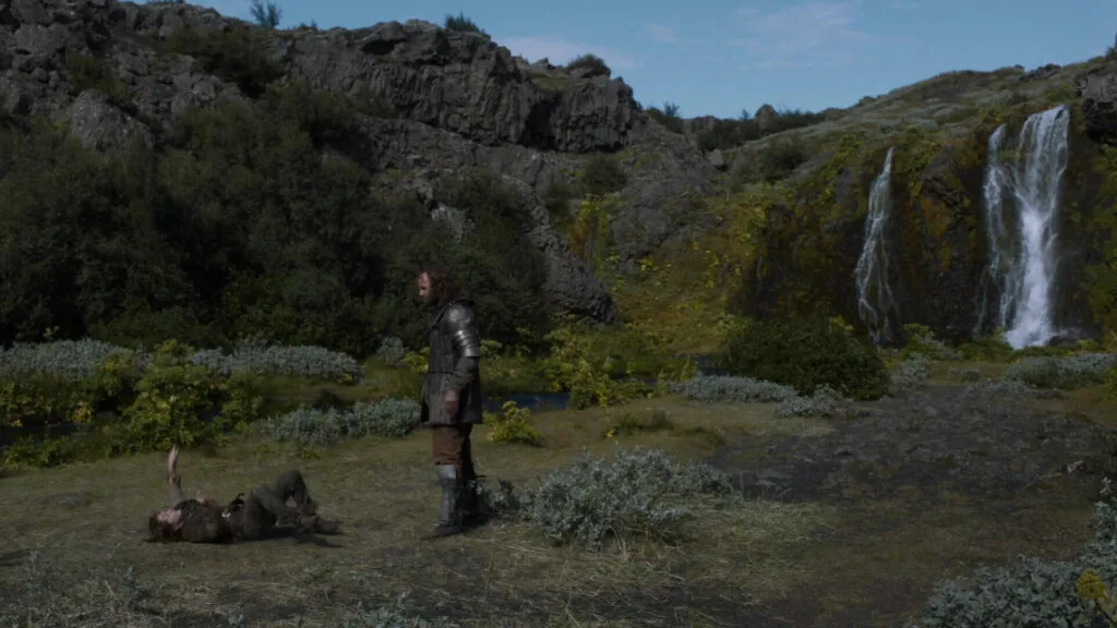 Arya Stark and The Hound in the valley from Game of Thrones in Gjáin, Stangarvegur, Iceland - Copyrights HBO