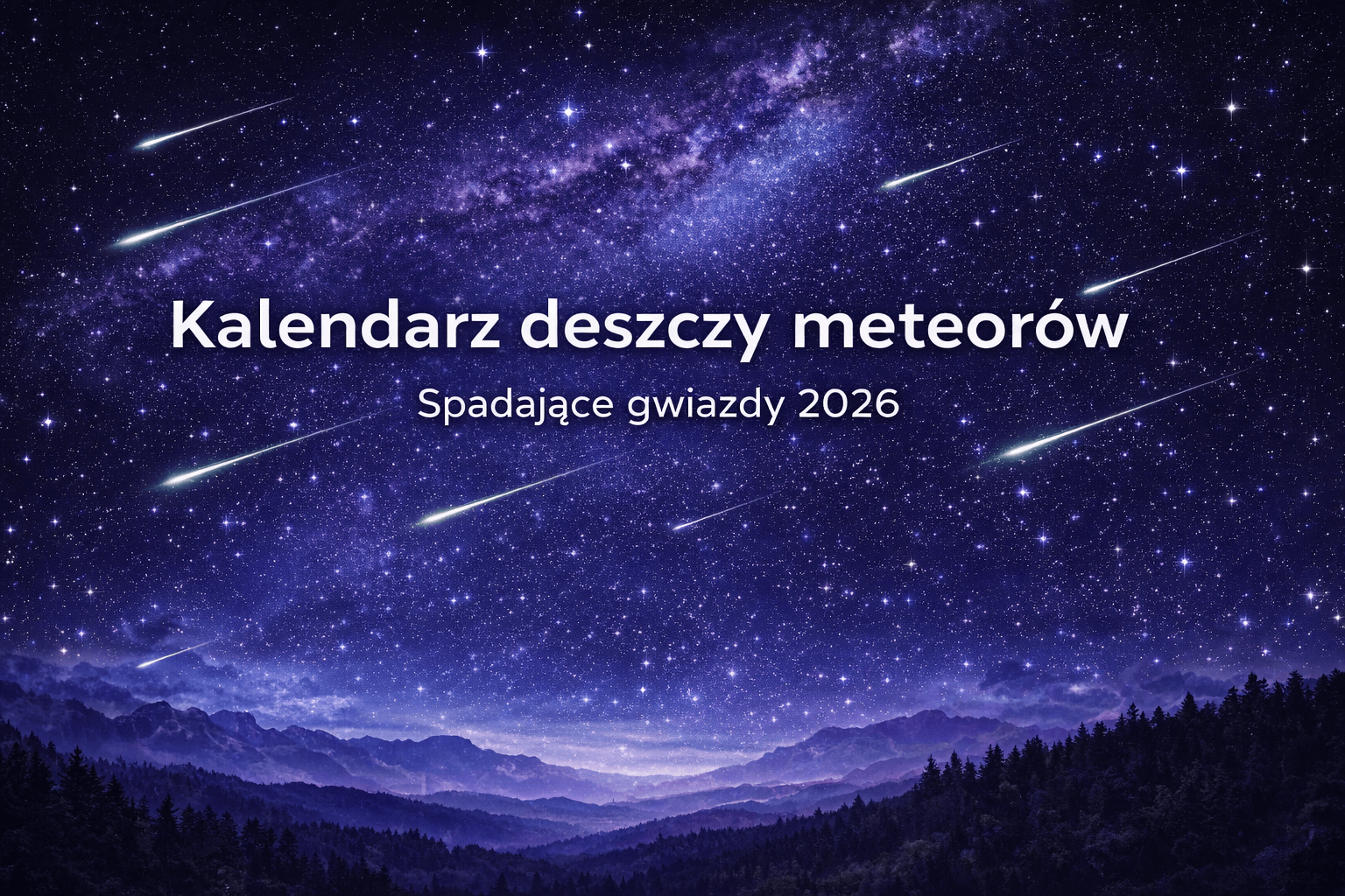 Kalendarz deszczy meteorów 2026 – roje meteorów i najlepsze noce obserwacji