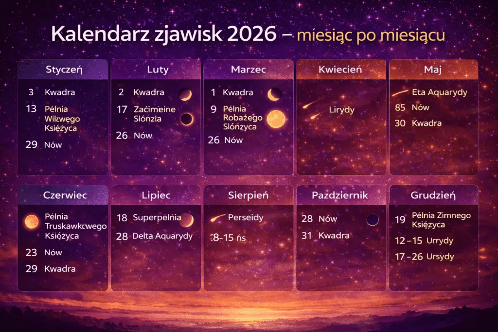 Kalendarz zjawisk astronomicznych - Zjawiska na niebie OndaTravel