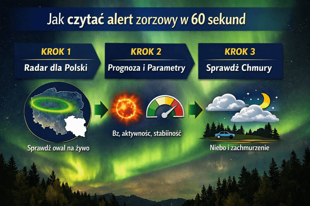 Zorza polarna - Alerty zorzowe prognozy, newsy i szybki start do radaru - Polska, Islandia, Norwegia, Szwecja