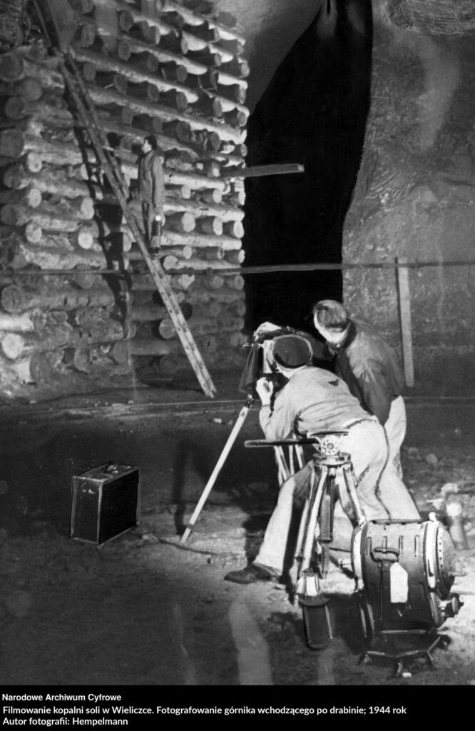 Archival photograph of historic underground workings in the Wieliczka Salt Mine