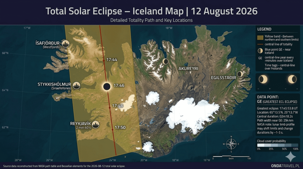 chronologia zaćmienia słońca 2026 minuta po minucie fazy zjawiska całkowite zaćmienie
