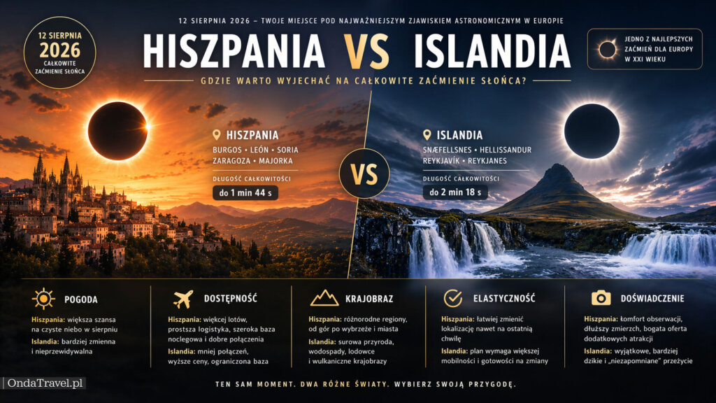 zaćmienie słońca 2026 islandia mapa godziny reykjavik snaefellsnes pas całkowitości