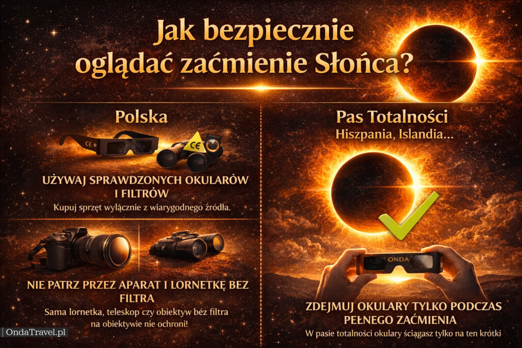 przewodnik logistyczny zaćmienie słońca 2026 islandia hiszpania dojazd noclegi plan podróży