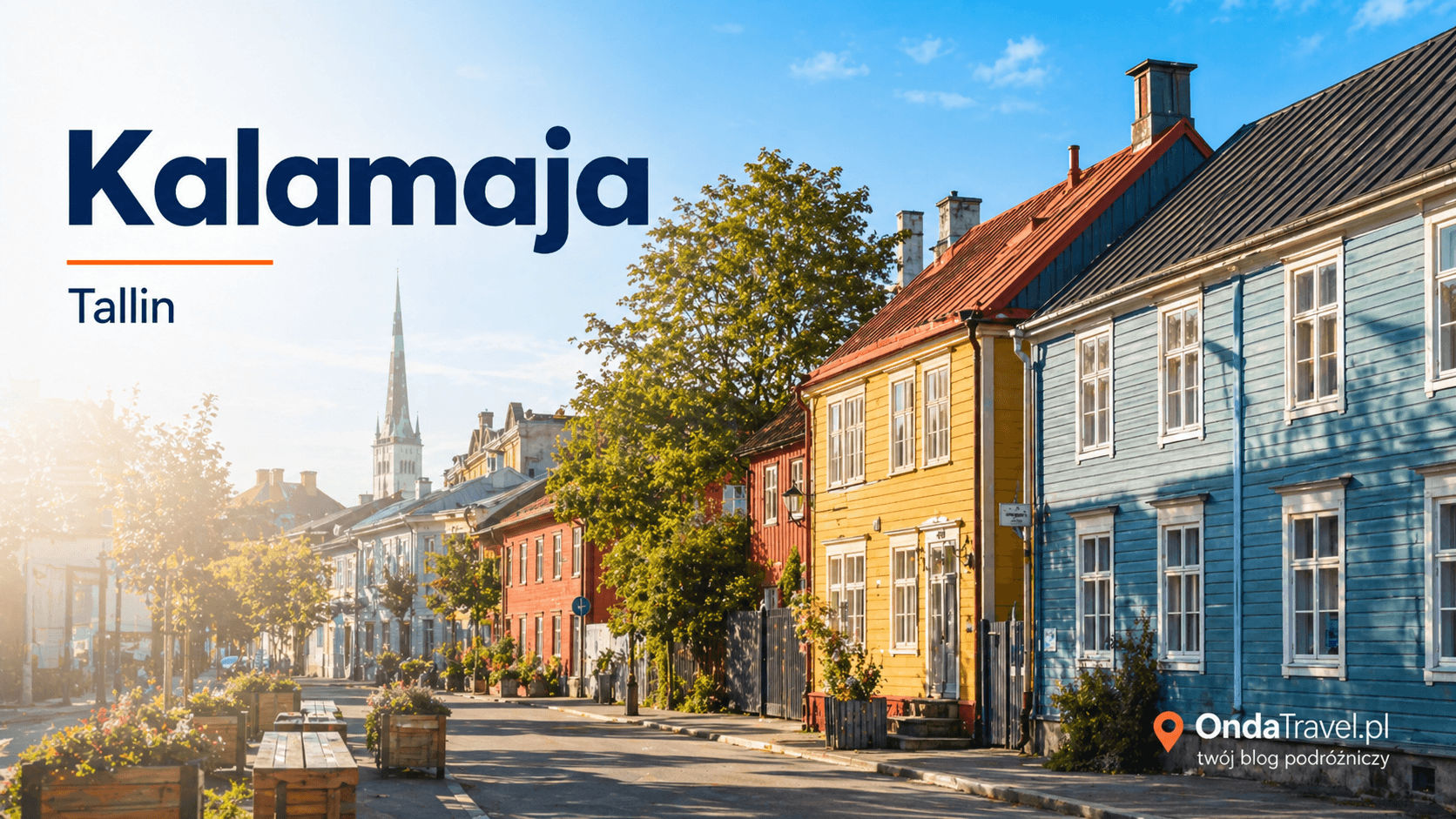 Kolorowe drewniane domy w dzielnicy Kalamaja w Tallinie