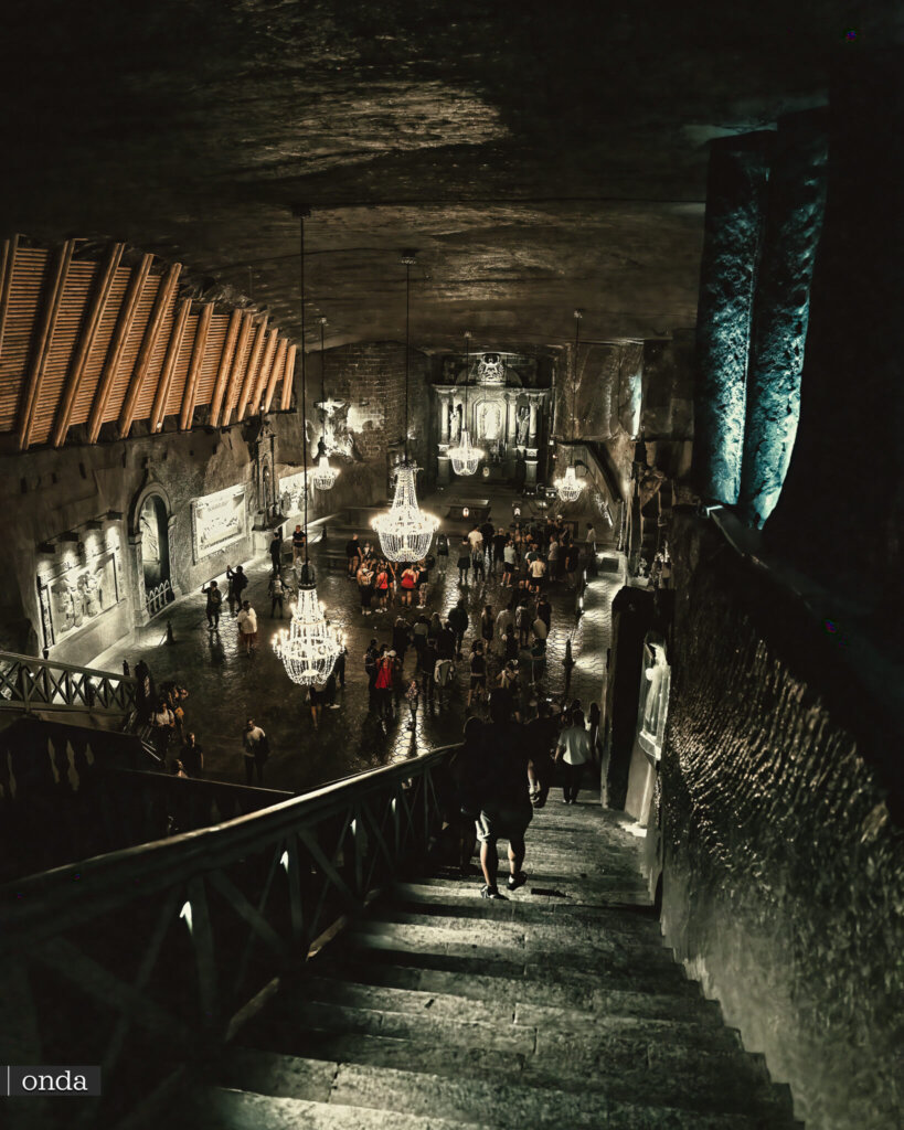 Vista desde arriba de la Capilla de Santa Kinga en la Mina de Sal de Wieliczka
