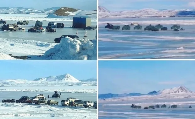 Comparación del set de rodaje en el lago Mývatn con la escena final de persecución en Fast & Furious 8