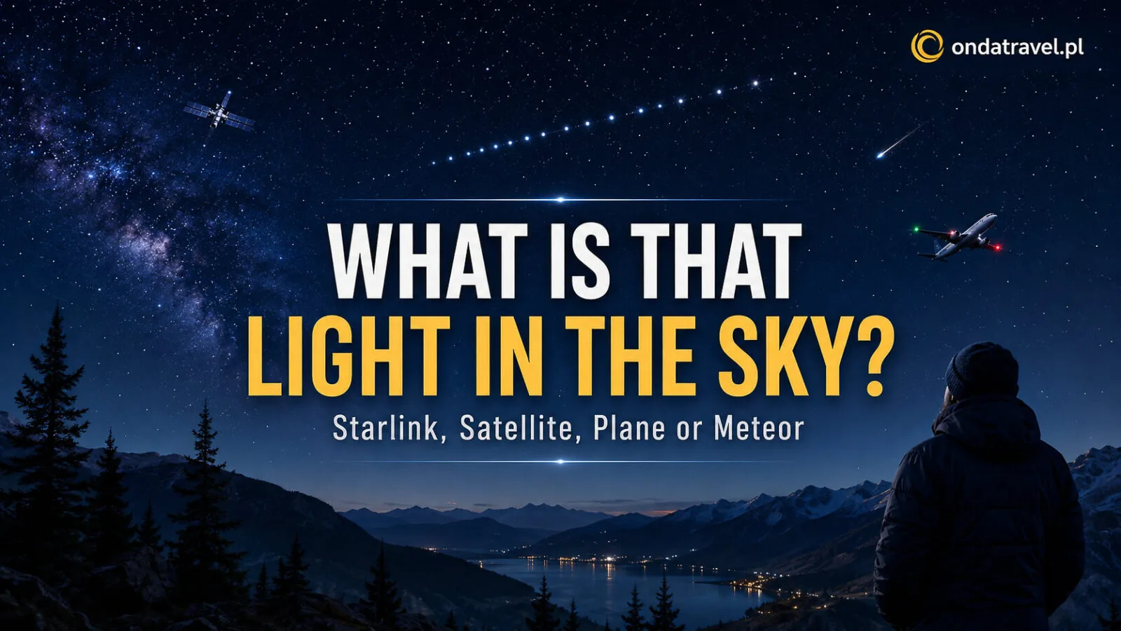Night sky guide for identifying Starlink, satellites, aircraft and meteors