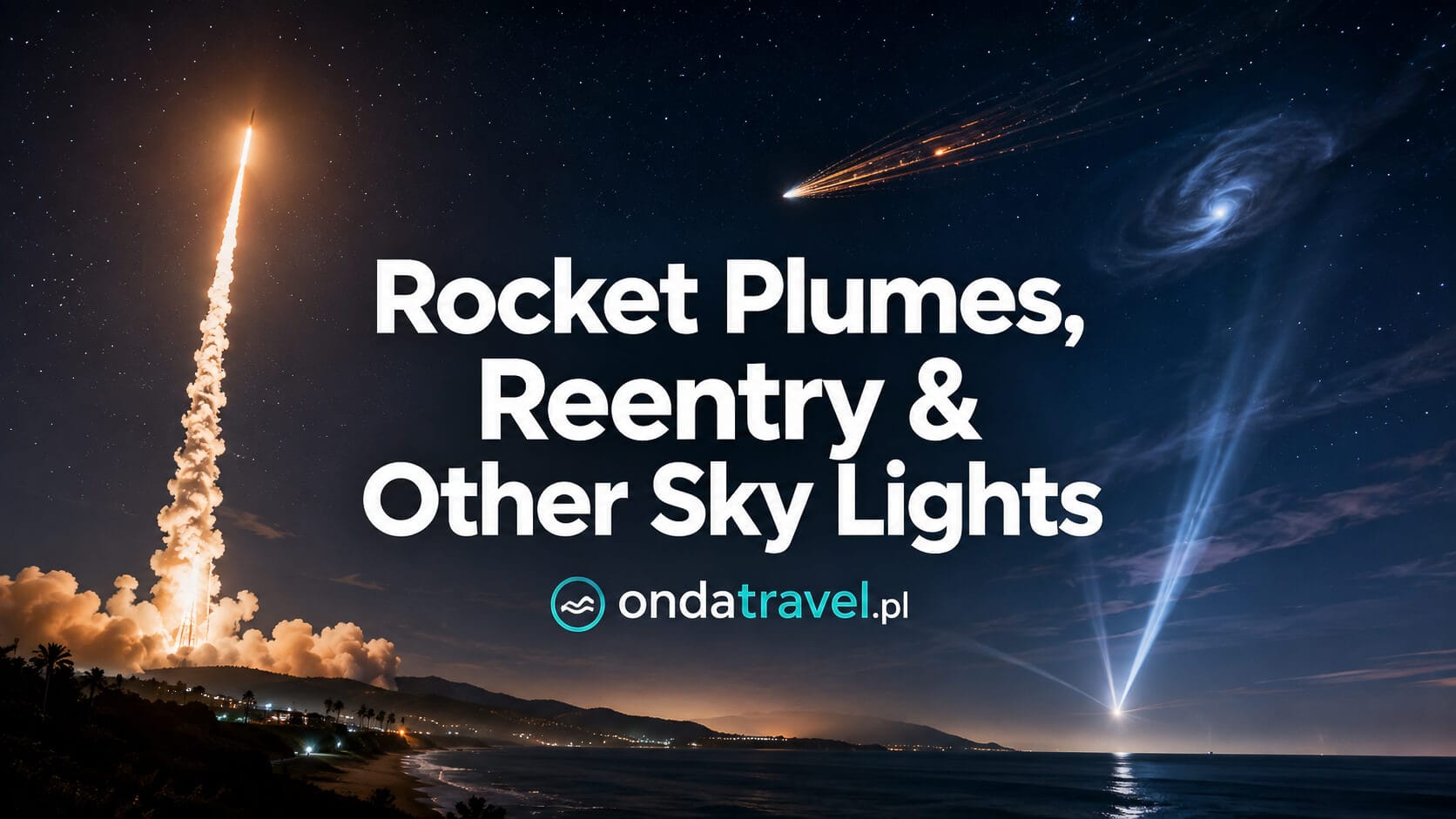 Rocket plume and other unusual lights that can appear in the night sky