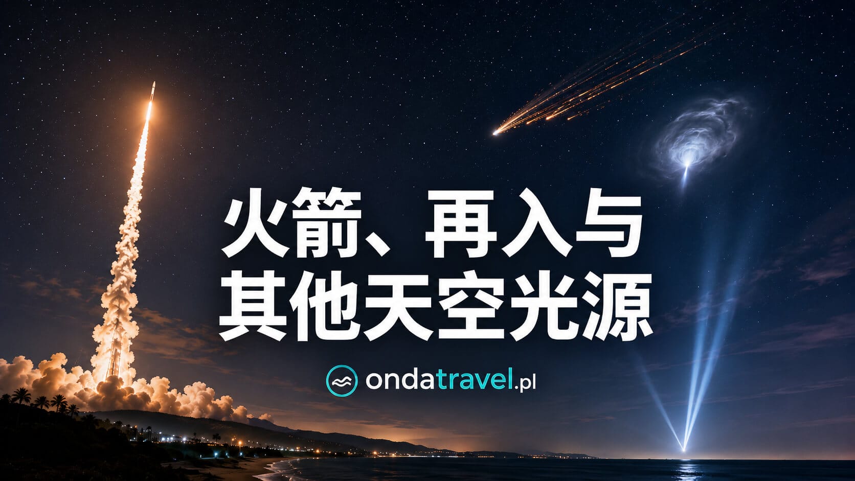 火箭尾迹和其他夜空中的异常光源