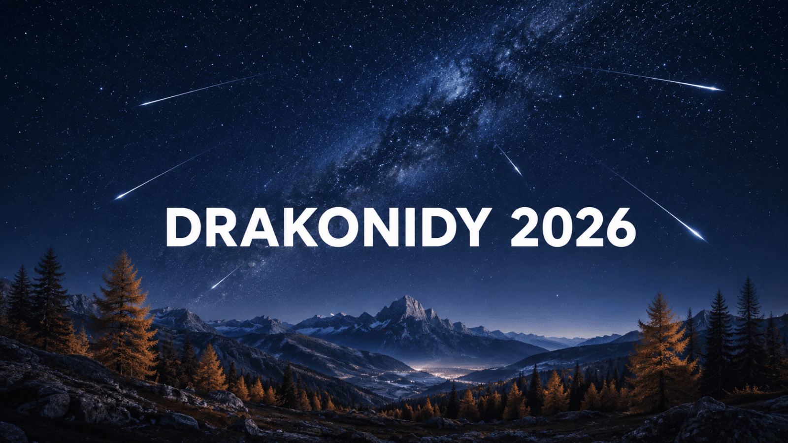 Drakonidy 2026 — meteory nad jesienną górską doliną