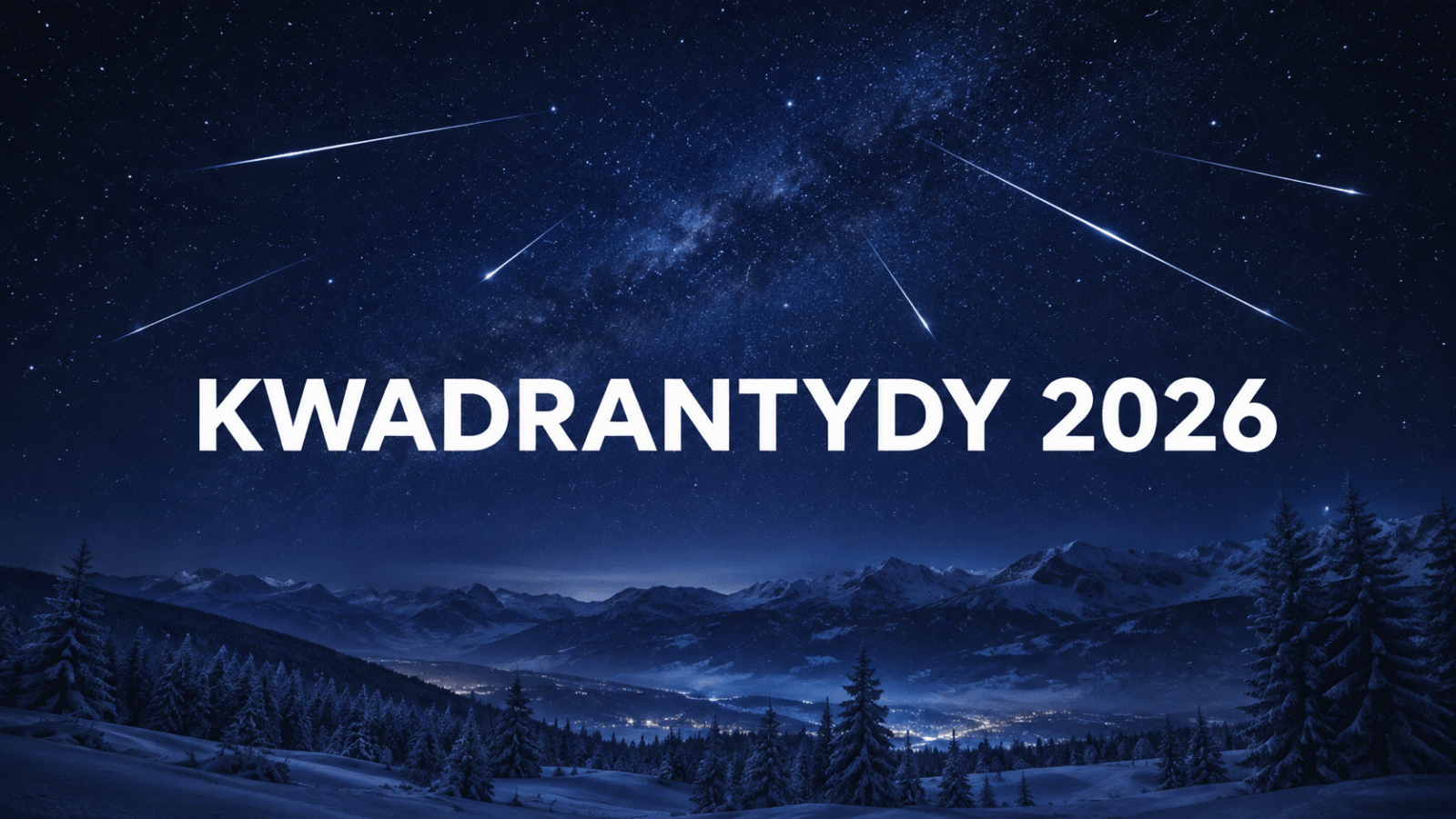 Kwadrantydy 2026 — deszcz meteorów nad zimowym górskim krajobrazem