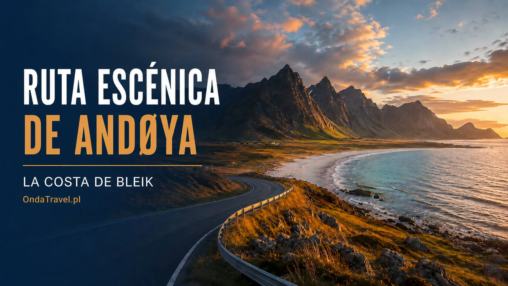 Ruta escénica de Andøya por la costa cerca de Bleik