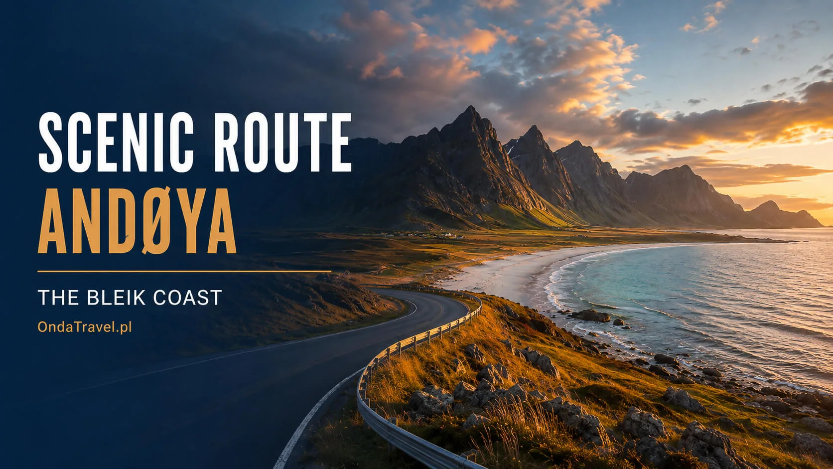Scenic Route Andøya along the coast near Bleik