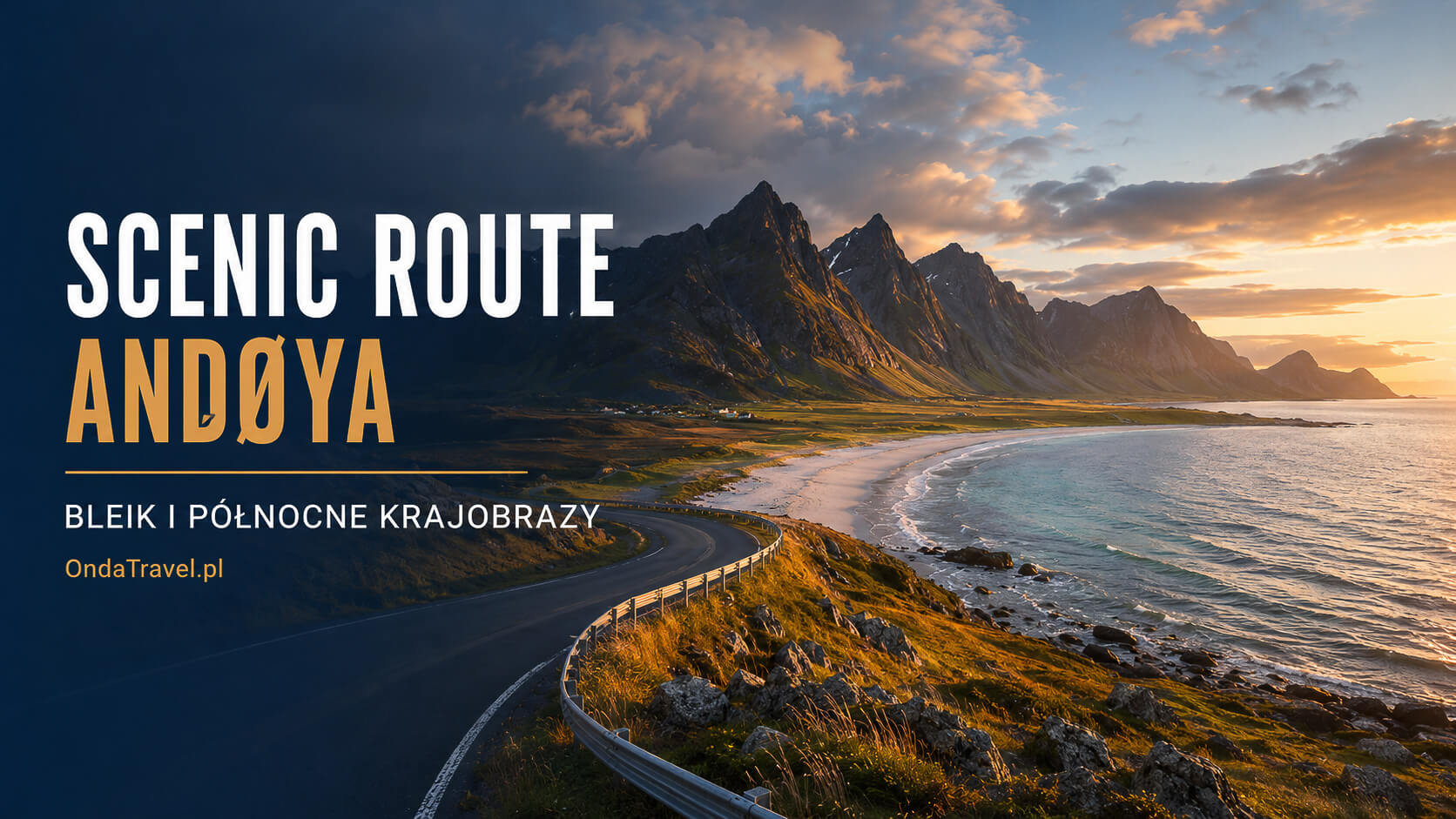 Scenic Route Andøya i wybrzeże w okolicach Bleik w północnej Norwegii