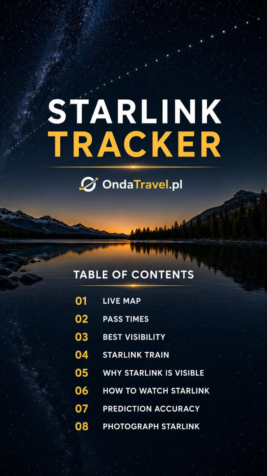 Starlink Tracker – table of contents for the guide