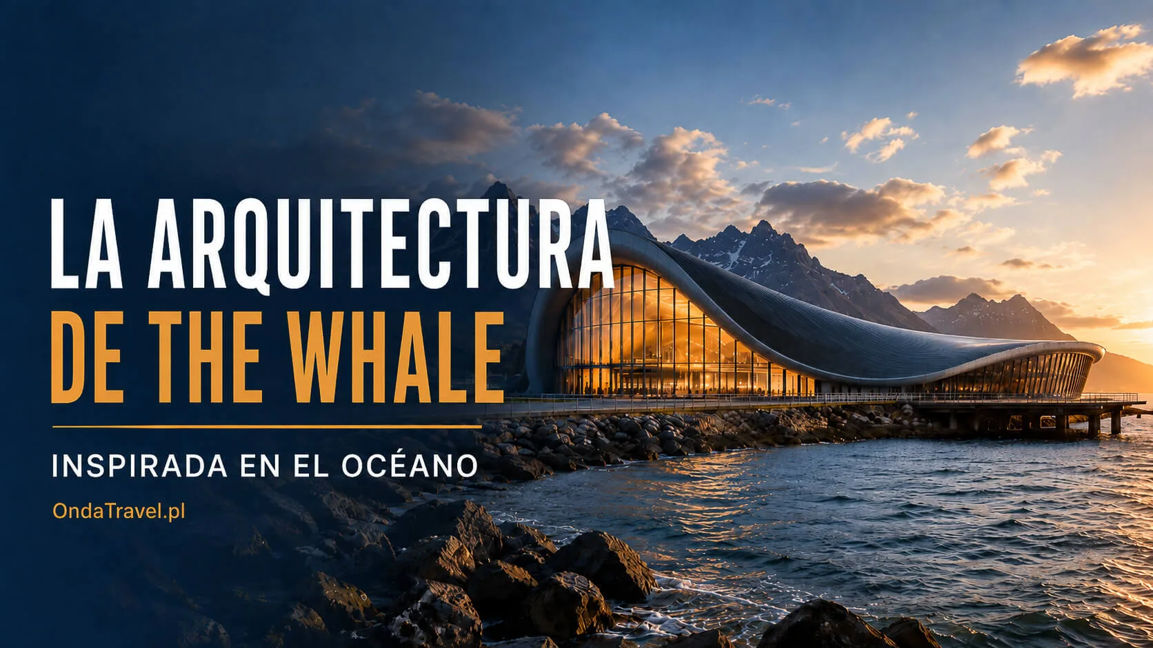Arquitectura de The Whale en Andenes con su cubierta ondulada