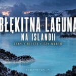 Błękitna Laguna na Islandii o zmierzchu, turkusowa woda otoczona czarnymi skałami wulkanicznymi.