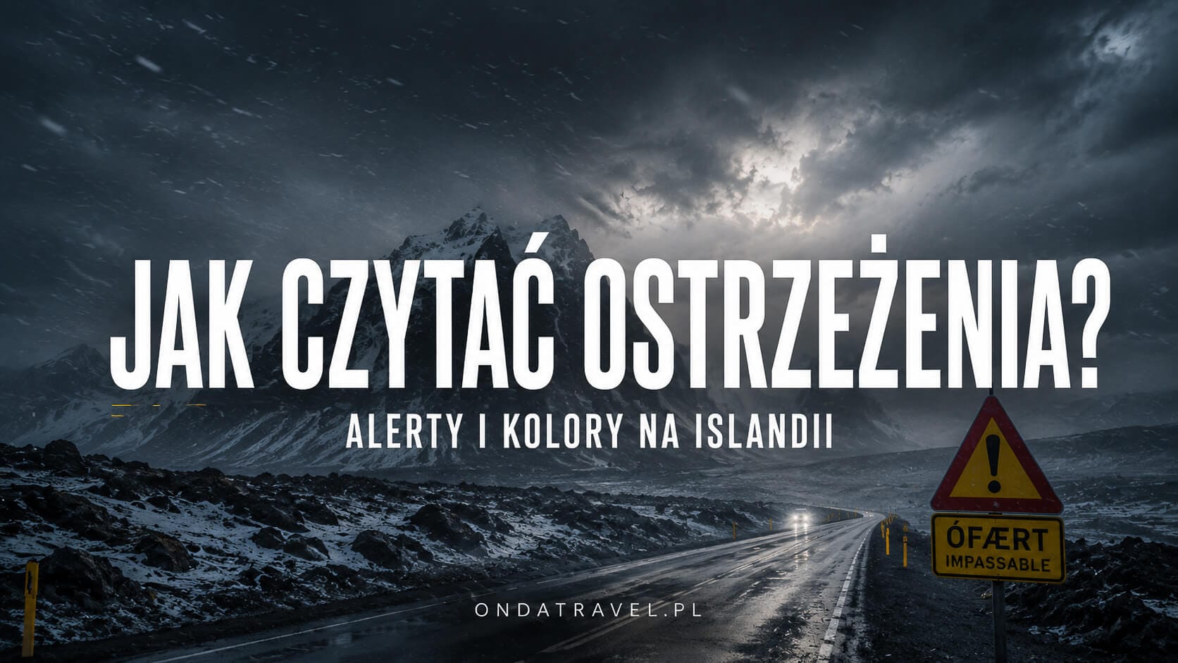 Ostrzeżenia pogodowe na Islandii, alerty i kolory w serwisie vedur.is
