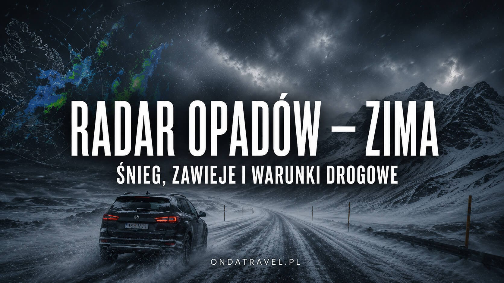 Radar opadów zimą – śnieg, zawieje i warunki drogowe