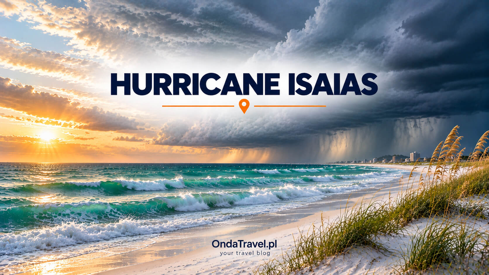Florida's Gulf Coast as Hurricane Isaias moves inland — illustration for the article, not documentary photography.