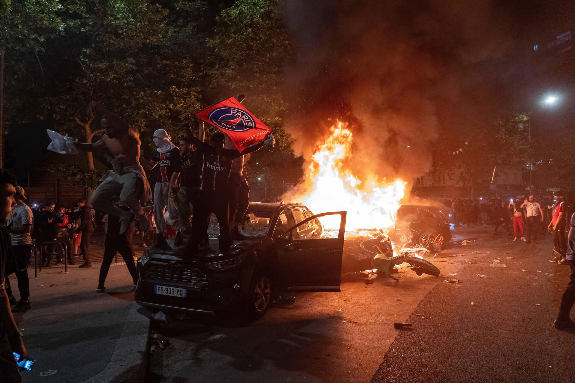 Ulica po demonstracji we Francji