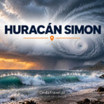El huracán Simon frente a la costa del Pacífico de México: ilustración del artículo, no fotografía documental.