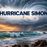 Hurricane Simon approaching Mexico's Pacific coast — illustration for the article, not documentary photography.