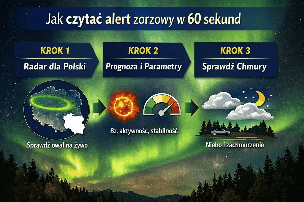 Zorza polarna - Alerty zorzowe prognozy, newsy i szybki start do radaru - Polska, Islandia, Norwegia, Szwecja