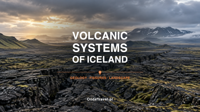 Icelandic volcanic system: fissures across a basalt landscape